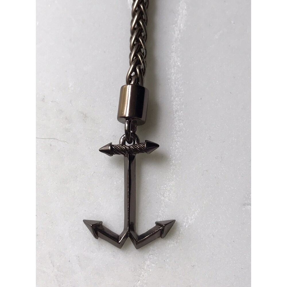NWT EDDIE BORGO STERLING SILVER ANCHOR BRACELET - Picture 3 of 4